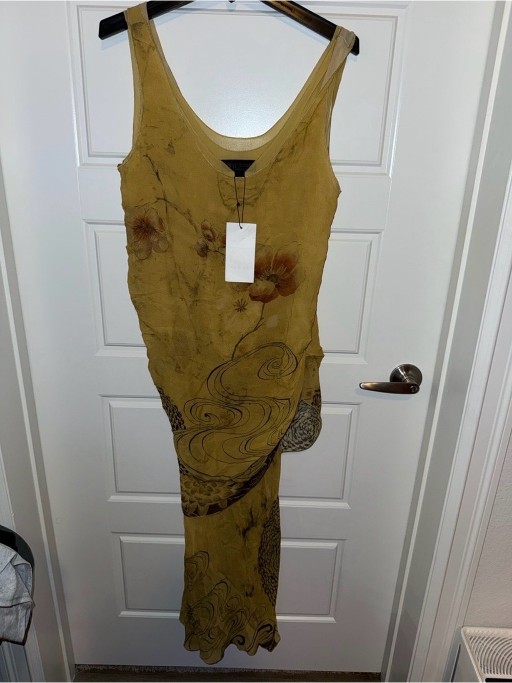 Zara Mustard Floral-Print Maxi Dress - Picture 3 of 4